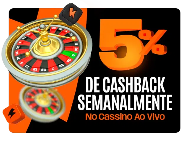 5% de Cashback em Cassino ao vivo todas as segundas-feiras